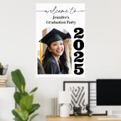 Affiche de bienvenue de la fête de graduation avec (Bureau à domicile)