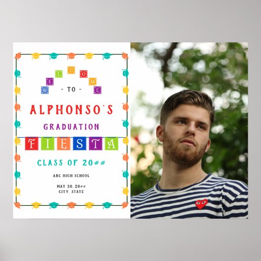 Affiche de bienvenue de la fête de graduation de l (Devant)