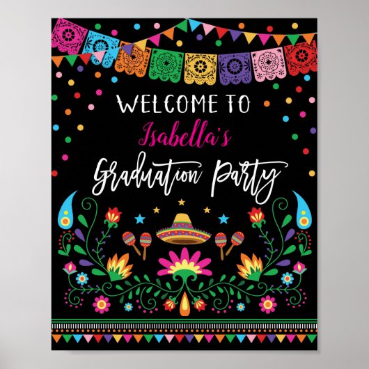 Affiche de bienvenue de la fête de la Fiesta mexic (Devant)