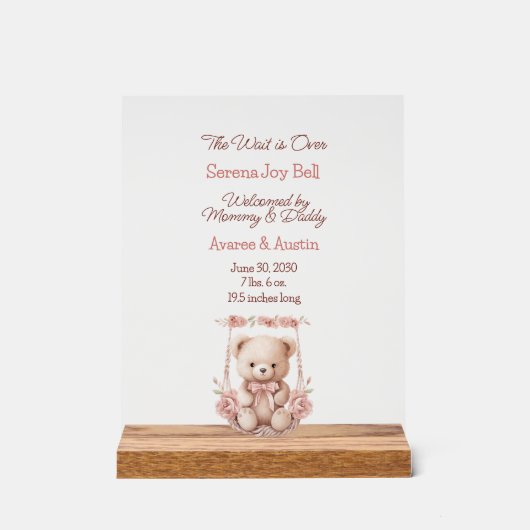 Affiche de bienvenue de la petite fille (Recto)