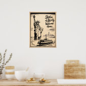 Affiche de bienvenue de la statue de la Liberté (Cuisine)