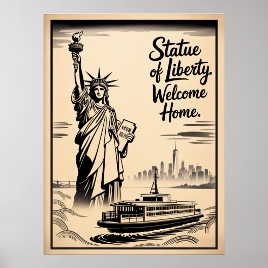 Affiche de bienvenue de la statue de la Liberté (Devant)