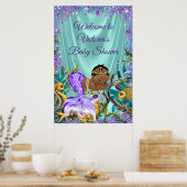 Affiche de bienvenue de l'Baby shower de sirène af (Cuisine)