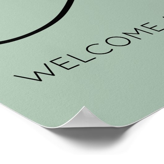 Affiche de bienvenue de l'engagement Sage Green (Coin)