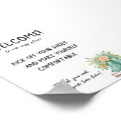 Affiche de bienvenue de location de vacances (Coin)