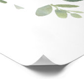 Affiche de bienvenue de mariage à la verdure éléga (Coin)