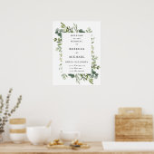 Affiche de bienvenue de mariage à la verdure éléga (Cuisine)