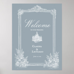 Affiche de bienvenue de mariage au style country f