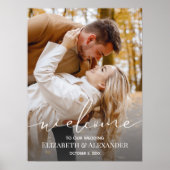 Affiche de bienvenue de mariage avec photo élégant (Devant)