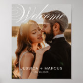 Affiche de bienvenue de mariage calligraphiée avec (Devant)