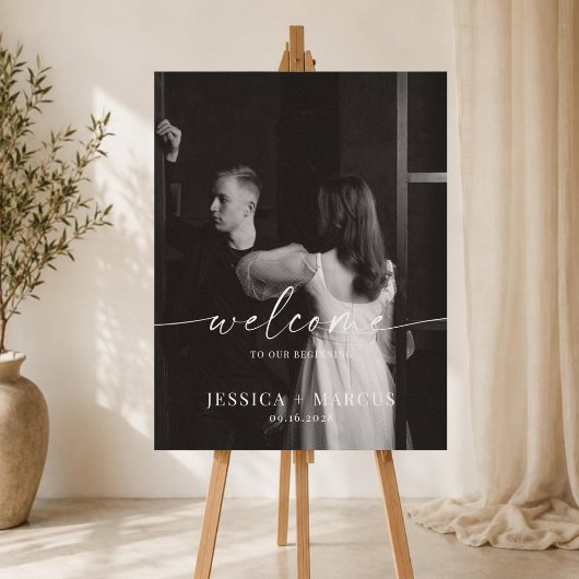 Affiche de bienvenue de mariage calligraphiée avec