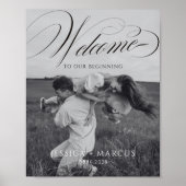 Affiche de bienvenue de mariage calligraphiée avec (Devant)