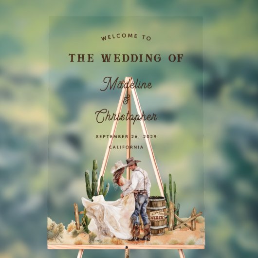 Affiche de bienvenue de Mariage campagnard Rustic (Neutre)