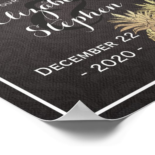 Affiche de bienvenue de mariage Couple au Pineappl (Coin)