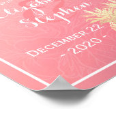 Affiche de bienvenue de mariage Couple Pinson Rose (Coin)