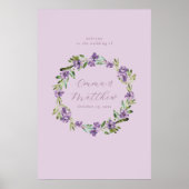 Affiche de bienvenue de Mariage de couronne botani (Devant)