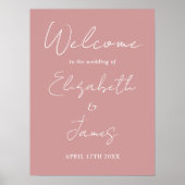 Affiche de bienvenue de Mariage de script minimali (Devant)