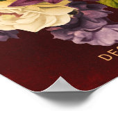 Affiche de bienvenue de mariage d'hiver fleurie d' (Coin)