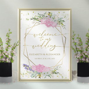 Affiche de bienvenue de mariage du printemps Fleur