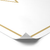 Affiche de bienvenue de mariage élégante en or bla (Coin)