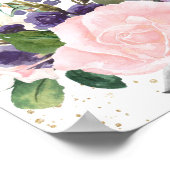 Affiche de bienvenue de Mariage floral de lavande  (Coin)