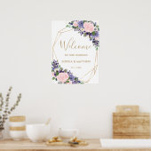 Affiche de bienvenue de Mariage floral de lavande  (Cuisine)