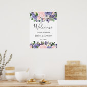 Affiche de bienvenue de Mariage floral violet de l (Cuisine)