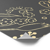 Affiche de bienvenue de mariage florale d'or et de (Coin)