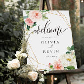 Affiche de bienvenue de Mariage flou géométrique