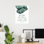 Affiche de bienvenue de mariage Giant Monstera Lea (Bureau à domicile)