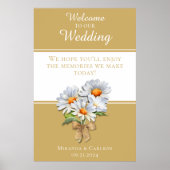 Affiche de bienvenue de mariage Happy Daisy (Devant)