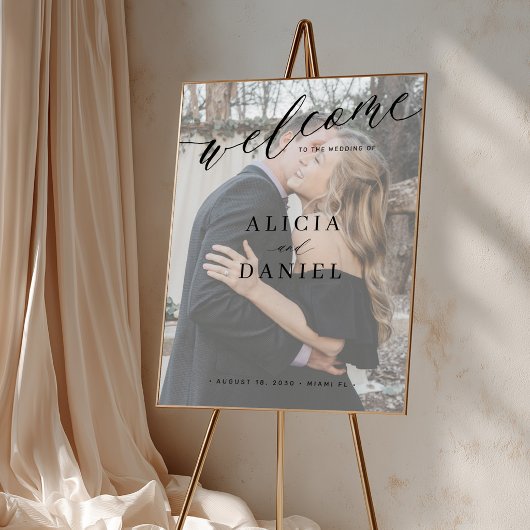 Affiche de bienvenue de mariage imprimable avec ph