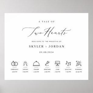 Affiche de bienvenue de mariage moderne élégante a