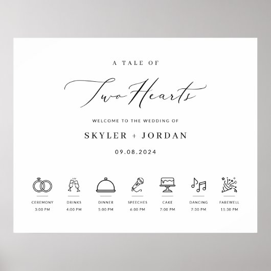 Affiche de bienvenue de mariage moderne élégante a (Devant)