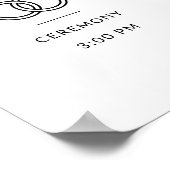 Affiche de bienvenue de mariage moderne élégante a (Coin)