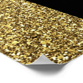 Affiche de bienvenue de mariage noir et or élégant (Coin)