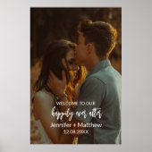 Affiche de bienvenue de mariage photo élégante mod (Devant)