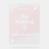 Affiche de bienvenue de Mariage rétro Blush (Recto)