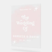 Affiche de bienvenue de Mariage rétro Blush (Angle)