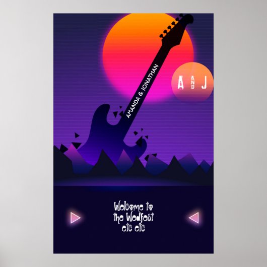 Affiche de bienvenue de mariage Rock and Roll (Devant)