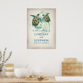 Affiche de bienvenue de mariage Sea Turtles Beach (Cuisine)