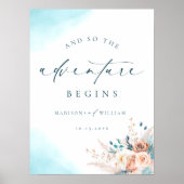 Affiche de bienvenue de mariage sur la plage (Devant)