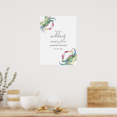 Affiche de bienvenue de mariage sur la plage (Cuisine)