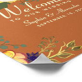 Affiche de bienvenue de mariage Tournesol (Coin)
