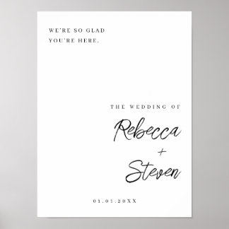 Affiche de bienvenue de mariage tout simplement él