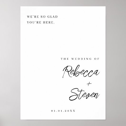 Affiche de bienvenue de mariage tout simplement él (Devant)