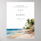 Affiche de bienvenue de mariage Tropical Beach (Devant)