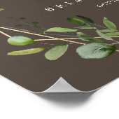 Affiche de bienvenue de Mariage vert Brown d'or gé (Coin)