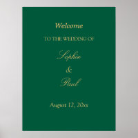 Affiche de bienvenue de mariage vert chasseresse b