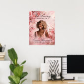 Affiche de bienvenue de mémoire Rose Blush (Bureau à domicile)